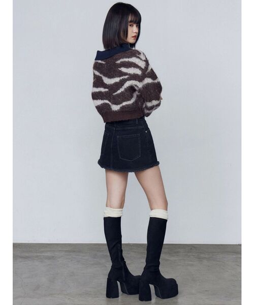 EMODA(エモダ)の「アートゼブラカラーニット(ニット/セーター・レディース・グレー/アイボリー/ブラウン・FREE)」の19枚目の写真