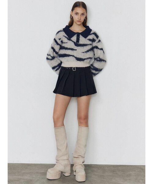 EMODA(エモダ)の「アートゼブラカラーニット(ニット/セーター・レディース・グレー/アイボリー/ブラウン・FREE)」の16枚目の写真