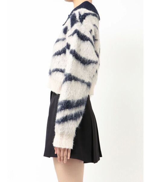 EMODA(エモダ)の「アートゼブラカラーニット(ニット/セーター・レディース・グレー/アイボリー/ブラウン・FREE)」の13枚目の写真