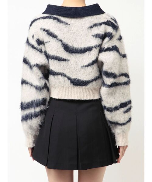 EMODA(エモダ)の「アートゼブラカラーニット(ニット/セーター・レディース・グレー/アイボリー/ブラウン・FREE)」の12枚目の写真