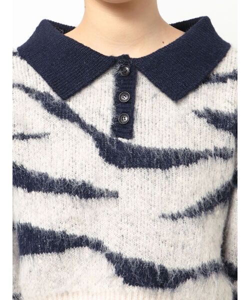 EMODA(エモダ)の「アートゼブラカラーニット(ニット/セーター・レディース・グレー/アイボリー/ブラウン・FREE)」の11枚目の写真
