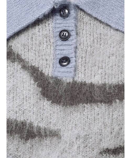 EMODA(エモダ)の「アートゼブラカラーニット(ニット/セーター・レディース・グレー/アイボリー/ブラウン・FREE)」の6枚目の写真