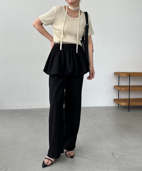 CAPRICIEUX LE'MAGE（カプリシューレマージュ）の「【2WAY/バルーン取り外し可】バルーンSETパンツ（その他パンツ・レディース・ベージュ/ブラック/グレー・38/36）」の9枚目の写真