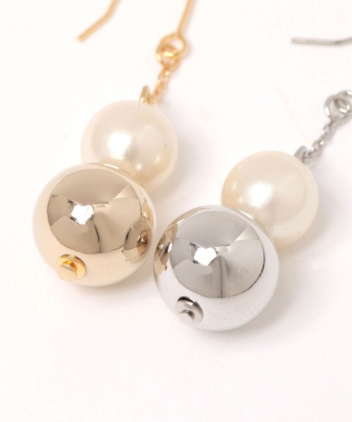 studio CLIP（スタディオクリップ）の「【daily CLIP】2粒ボールチェーンピアス（ピアス（両耳用）・レディース・その他2/その他1・FREE）」の3枚目の写真