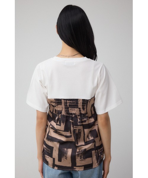AZUL by moussy(アズールバイマウジー)の「スカーフドッキングトップス(Tシャツ/カットソー・レディース・グレー/ホワイト/ブラウン・FREE)」の11枚目の写真