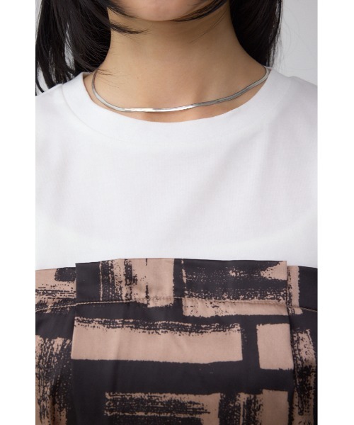AZUL by moussy(アズールバイマウジー)の「スカーフドッキングトップス(Tシャツ/カットソー・レディース・グレー/ホワイト/ブラウン・FREE)」の10枚目の写真