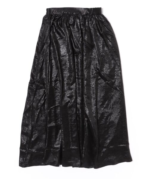 STYLEBLOCK（スタイルブロック）の「シャイニーサテンギャザーマキシスカート（スカート・レディース・シルバー/ゴールド/ブラック・M）」の2枚目の写真