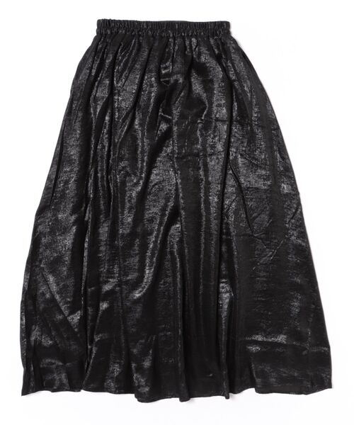 STYLEBLOCK（スタイルブロック）の「シャイニーサテンギャザーマキシスカート（スカート・レディース・シルバー/ゴールド/ブラック・M）」の8枚目の写真