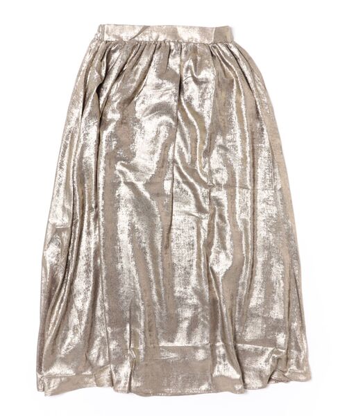 STYLEBLOCK（スタイルブロック）の「シャイニーサテンギャザーマキシスカート（スカート・レディース・シルバー/ゴールド/ブラック・M）」の4枚目の写真