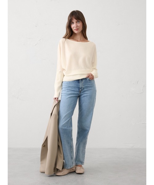 BANANA REPUBLIC FACTORY STORE（バナナリパブリック ファクトリーストア）の「BANANA REPUBLIC FACTORY STORE　　メリノウール ボートネックセーター（ニット/セーター・レディース・ホワイト/ネイビー/ワイン/ブラック・M/S/XS/L）」の12枚目の写真