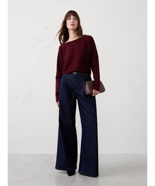 BANANA REPUBLIC FACTORY STORE（バナナリパブリック ファクトリーストア）の「BANANA REPUBLIC FACTORY STORE　　メリノウール ボートネックセーター（ニット/セーター・レディース・ホワイト/ネイビー/ワイン/ブラック・M/S/XS/L）」の10枚目の写真