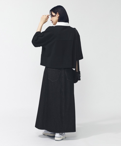 NIKE(ナイキ)の「ナイキ NIKE ナイキ NSW ストリート S/S ポロ(ポロシャツ・レディース・ブラック×ブラック/ネイビー/ホワイト×グリーン・M/L)」の9枚目の写真