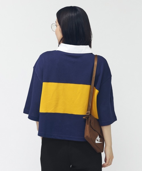 NIKE(ナイキ)の「ナイキ NIKE ナイキ NSW ストリート S/S ポロ(ポロシャツ・レディース・ブラック×ブラック/ネイビー/ホワイト×グリーン・M/L)」の13枚目の写真