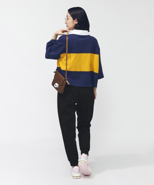 NIKE(ナイキ)の「ナイキ NIKE ナイキ NSW ストリート S/S ポロ(ポロシャツ・レディース・ブラック×ブラック/ネイビー/ホワイト×グリーン・M/L)」の16枚目の写真