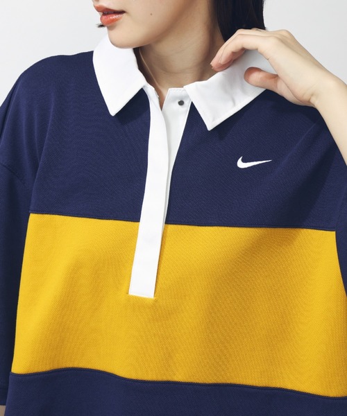 NIKE(ナイキ)の「ナイキ NIKE ナイキ NSW ストリート S/S ポロ(ポロシャツ・レディース・ブラック×ブラック/ネイビー/ホワイト×グリーン・M/L)」の17枚目の写真