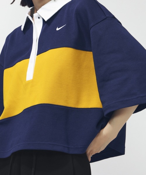 NIKE(ナイキ)の「ナイキ NIKE ナイキ NSW ストリート S/S ポロ(ポロシャツ・レディース・ブラック×ブラック/ネイビー/ホワイト×グリーン・M/L)」の18枚目の写真