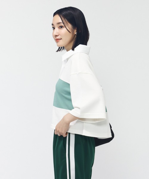 NIKE(ナイキ)の「ナイキ NIKE ナイキ NSW ストリート S/S ポロ(ポロシャツ・レディース・ブラック×ブラック/ネイビー/ホワイト×グリーン・M/L)」の21枚目の写真