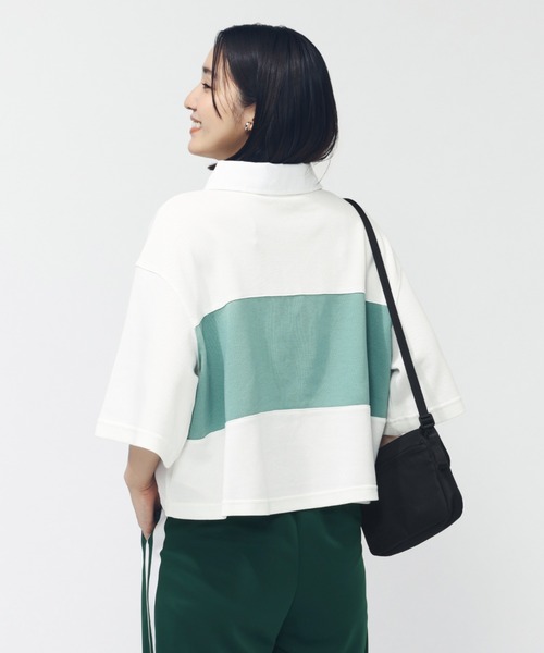 NIKE(ナイキ)の「ナイキ NIKE ナイキ NSW ストリート S/S ポロ(ポロシャツ・レディース・ブラック×ブラック/ネイビー/ホワイト×グリーン・M/L)」の22枚目の写真