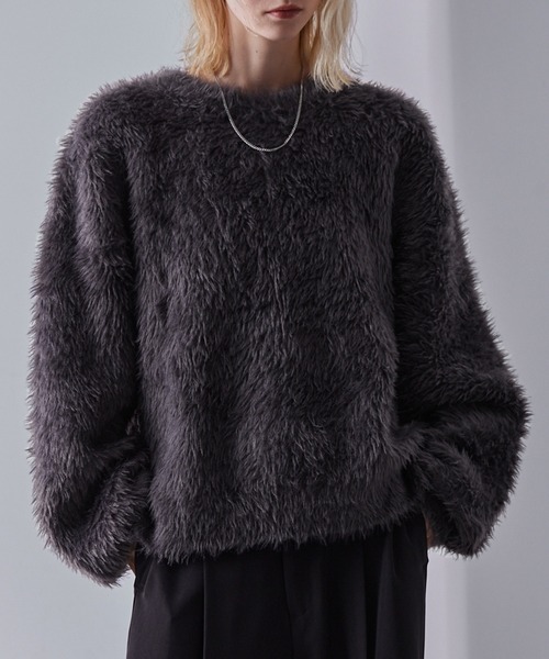 Loose/ルース(ルース)の「プラッシュシャギーニット/グラデーション/ボーダー(ニット/セーター・メンズ・グレー系/ブラック系1/ダークグレー/ブラック系/ブルー系/レッドパープル/グレー/パープル系/ブラック/ブルー系1・XS/S/M/L)」の5枚目の写真