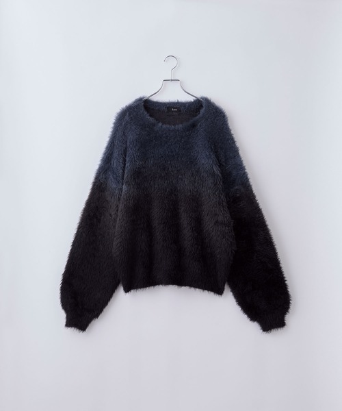 セール】プラッシュシャギーニット/グラデーション/ボーダー（ニット