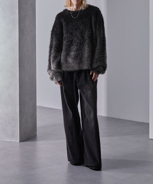 Loose/ルース（ルース）の「プラッシュシャギーニット/グラデーション