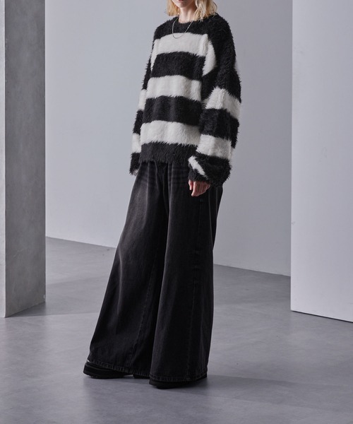 プラッシュシャギーニット/グラデーション/ボーダー（ニット/セーター