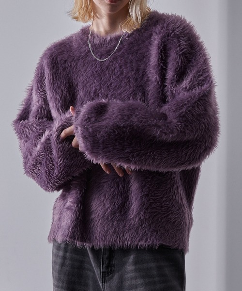 プラッシュシャギーニット/グラデーション/ボーダー（ニット/セーター