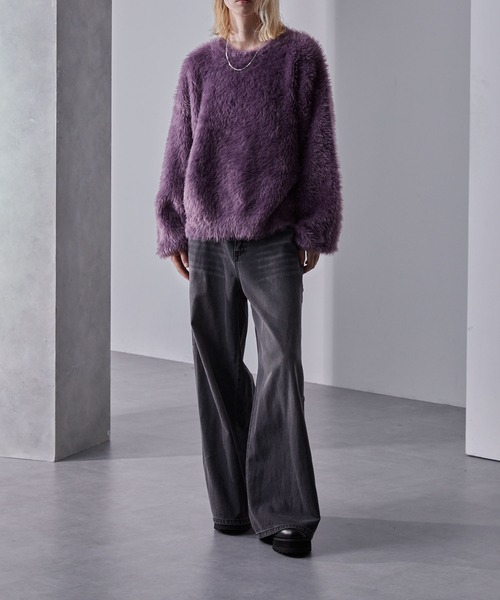 【loose】プラッシュシャギーニット/グラデーション/ボーダー プラッシュシャギーニット/グラデーション/ボーダー（ニット/セーター
