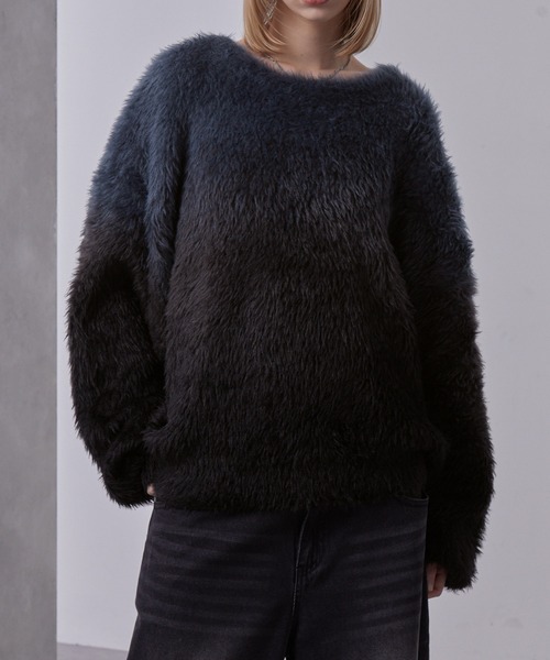 セール】プラッシュシャギーニット/グラデーション/ボーダー（ニット