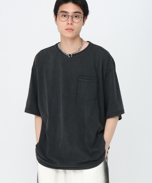 LAND MUSEUM(ランドミュージアム)の「LAND MUSEUM/ピグメントポケT(Tシャツ/カットソー・メンズ・グレー/ブラック・MEDIUM/LARGE)」の6枚目の写真
