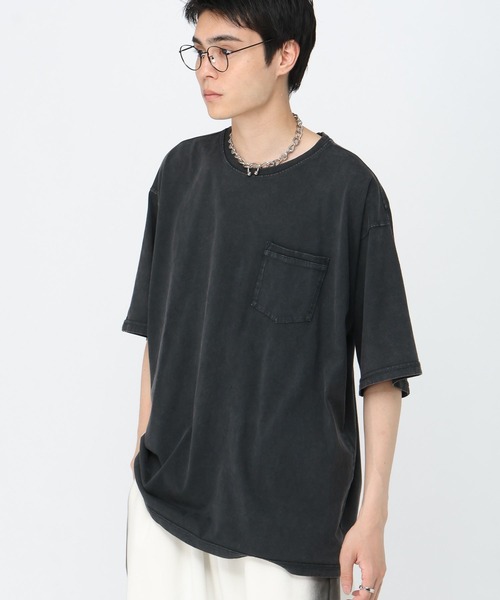 LAND MUSEUM(ランドミュージアム)の「LAND MUSEUM/ピグメントポケT(Tシャツ/カットソー・メンズ・グレー/ブラック・MEDIUM/LARGE)」の7枚目の写真