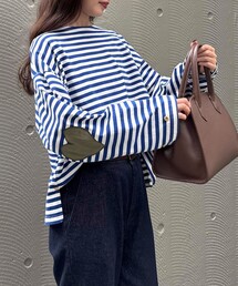 fredy emue | ボーダーハートパッチプルオーバー(Tシャツ/カットソー)