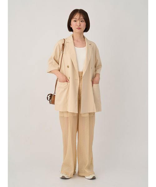 emmi（エミ）の「UVカットハーフスリーブジャケット（テーラードジャケット・レディース・ベージュ/ネイビー・0/1）」の15枚目の写真