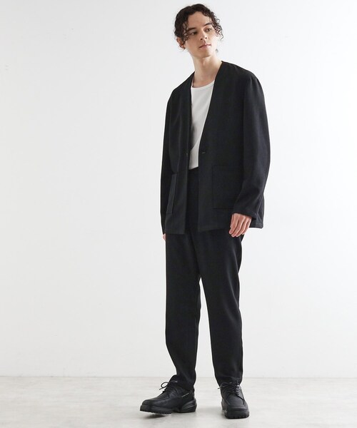 tk.TAKEO KIKUCHI（ティーケータケオキクチ）の「【セットアップ対応】ポリツイルノーカラージャケット（ノーカラージャケット・メンズ・チャコールグレー/ブラック/ブルーグリーン・02/03/04）」の10枚目の写真