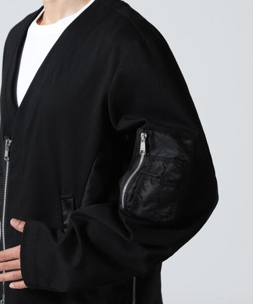 Maison ULA（メゾンウラ）の「Maison ULA/メゾン ウラ/切り替えカーディガン（カーディガン/ボレロ・メンズ・グレー/ブラック・2/1）」の9枚目の写真