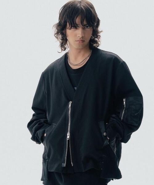 Maison ULA（メゾンウラ）の「Maison ULA/メゾン ウラ/切り替えカーディガン（カーディガン/ボレロ・メンズ・グレー/ブラック・2/1）」の14枚目の写真