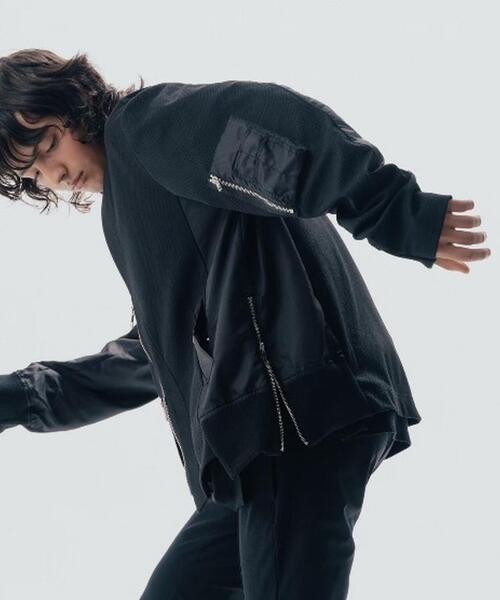 Maison ULA（メゾンウラ）の「Maison ULA/メゾン ウラ/切り替えカーディガン（カーディガン/ボレロ・メンズ・グレー/ブラック・2/1）」の15枚目の写真