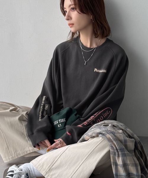 Java(ジャバ)の「《JaVaジャバコラボ》抜け感纏い、センスで遊ぶ。ロゴ袖刺繍&グラフィック裏起毛プルオーバー(スウェット・レディース・杢グレー/ブラウン/オートミール/ネイビー/チャコール・X-LARGE/SMALL/MEDIUM/LARGE)」の17枚目の写真