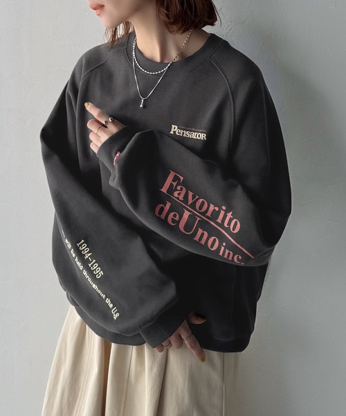 Java(ジャバ)の「《JaVaジャバコラボ》抜け感纏い、センスで遊ぶ。ロゴ袖刺繍&グラフィック裏起毛プルオーバー(スウェット・レディース・杢グレー/ブラウン/オートミール/ネイビー/チャコール・X-LARGE/SMALL/MEDIUM/LARGE)」の18枚目の写真