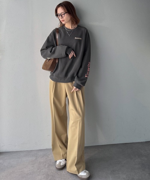 Java(ジャバ)の「《JaVaジャバコラボ》抜け感纏い、センスで遊ぶ。ロゴ袖刺繍&グラフィック裏起毛プルオーバー(スウェット・レディース・杢グレー/ブラウン/オートミール/ネイビー/チャコール・X-LARGE/SMALL/MEDIUM/LARGE)」の21枚目の写真