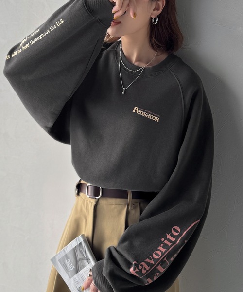 Java(ジャバ)の「《JaVaジャバコラボ》抜け感纏い、センスで遊ぶ。ロゴ袖刺繍&グラフィック裏起毛プルオーバー(スウェット・レディース・杢グレー/ブラウン/オートミール/ネイビー/チャコール・X-LARGE/SMALL/MEDIUM/LARGE)」の19枚目の写真