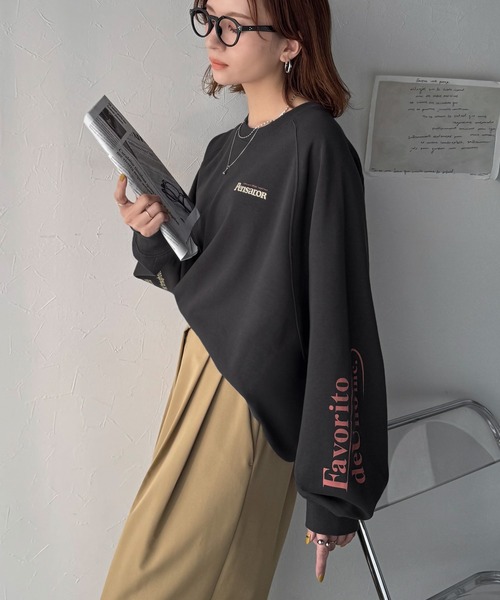 Java(ジャバ)の「《JaVaジャバコラボ》抜け感纏い、センスで遊ぶ。ロゴ袖刺繍&グラフィック裏起毛プルオーバー(スウェット・レディース・杢グレー/ブラウン/オートミール/ネイビー/チャコール・X-LARGE/SMALL/MEDIUM/LARGE)」の20枚目の写真