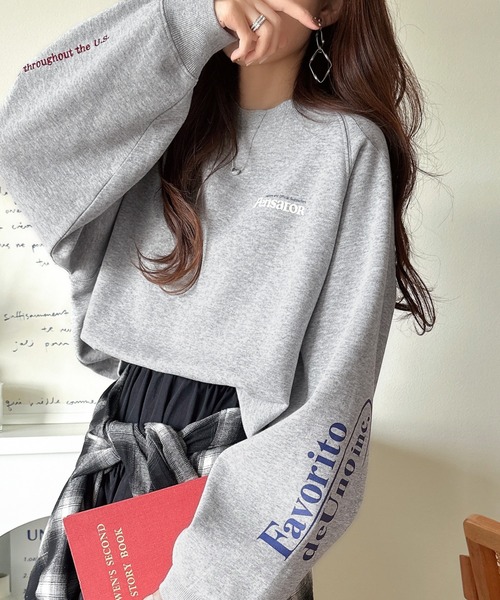 Java(ジャバ)の「《JaVaジャバコラボ》抜け感纏い、センスで遊ぶ。ロゴ袖刺繍&グラフィック裏起毛プルオーバー(スウェット・レディース・杢グレー/ブラウン/オートミール/ネイビー/チャコール・X-LARGE/SMALL/MEDIUM/LARGE)」の10枚目の写真