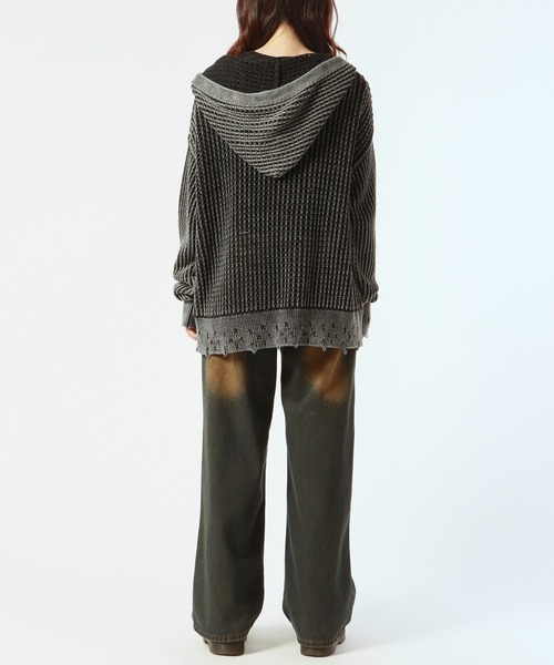 セール】Low Gauge Double Zip Hoodie/ローゲージダブルジップフーディ