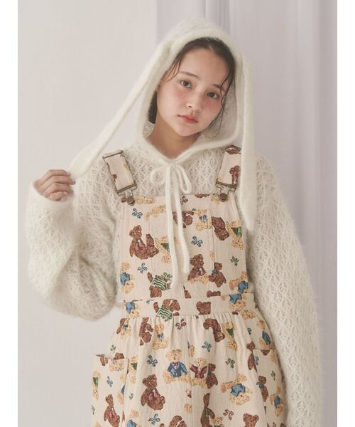 merry jenny（メリージェニー）の「rabbit lace knit tops（ニット/セーター・レディース・グレー/オフホワイト・FREE）」の2枚目の写真