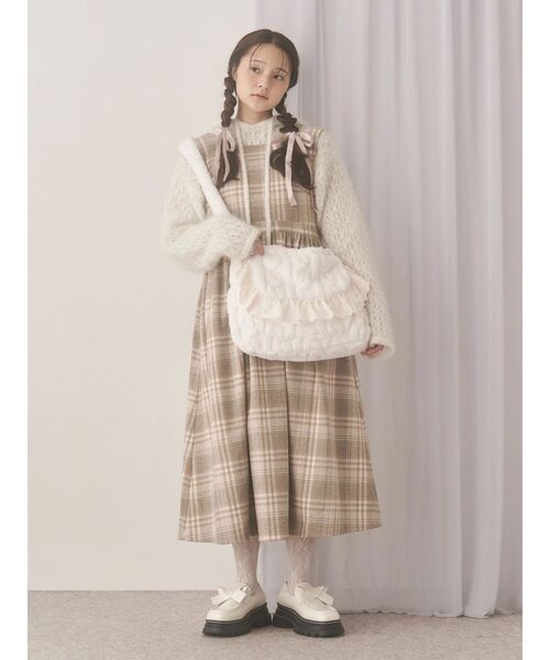 merry jenny（メリージェニー）の「rabbit lace knit tops（ニット/セーター・レディース・グレー/オフホワイト・FREE）」の4枚目の写真