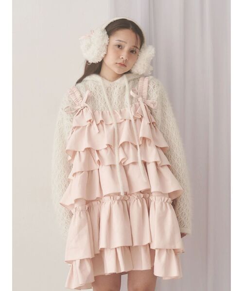 merry jenny（メリージェニー）の「rabbit lace knit tops（ニット/セーター・レディース・グレー/オフホワイト・FREE）」の5枚目の写真