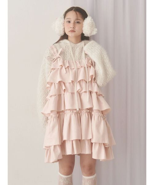 merry jenny（メリージェニー）の「rabbit lace knit tops（ニット/セーター・レディース・グレー/オフホワイト・FREE）」の6枚目の写真