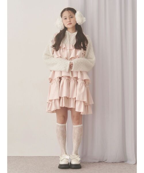 merry jenny（メリージェニー）の「rabbit lace knit tops（ニット/セーター・レディース・グレー/オフホワイト・FREE）」の7枚目の写真