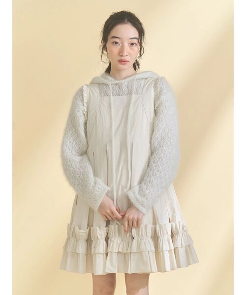 merry jenny（メリージェニー）の「rabbit lace knit tops（ニット/セーター・レディース・グレー/オフホワイト・FREE）」の8枚目の写真